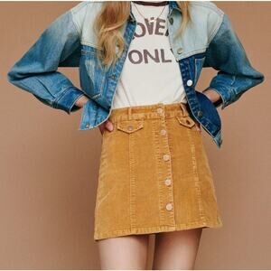 BDG Urban Outfitters Corduroy Mini Skirt Size: 4 Mustard Yellow Color